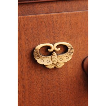 唐木造 南画木象嵌飾棚　G267 