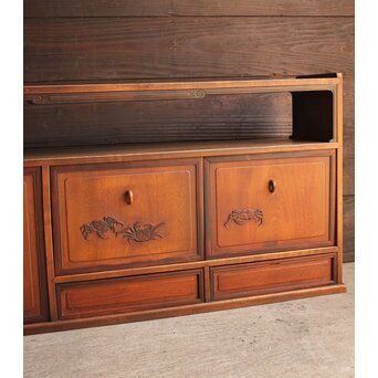 唐木造 南画木象嵌飾棚　G267 