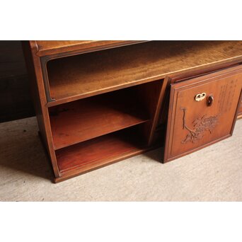 唐木造 南画木象嵌飾棚　G267 