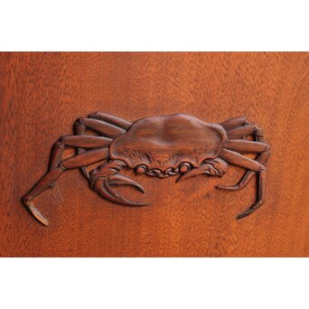 唐木造 南画木象嵌飾棚　G267 