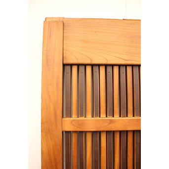 鉄板腰板の総欅格子蔵戸　W528 