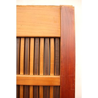 鉄板腰板の総欅格子蔵戸　W528 