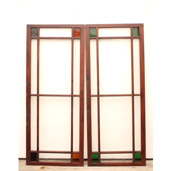 色ガラス明り取り/欄間　2枚1組　R2030 