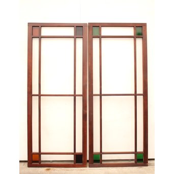 色ガラス明り取り/欄間　2枚1組　R2030