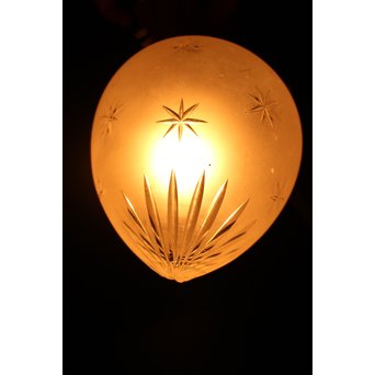 稀少切子シェード市松硝子ブラケット照明　A1680 