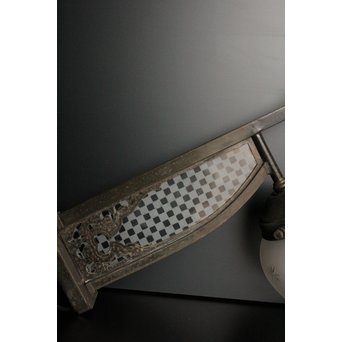 稀少切子シェード市松硝子ブラケット照明　A1680 