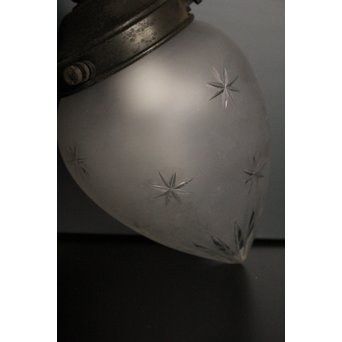 稀少切子シェード市松硝子ブラケット照明　A1680 