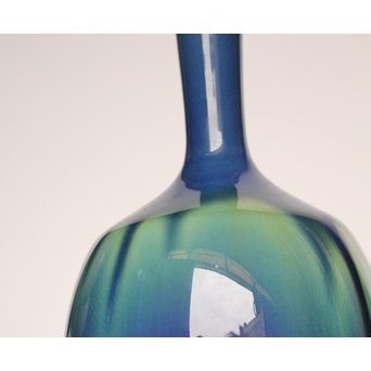 人間国宝 三代徳田八十吉作 金文字銘 耀彩花生　S2908 