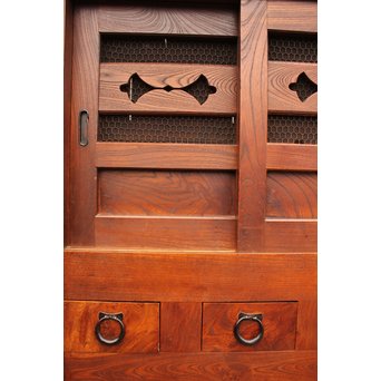 稀少 前面総欅一間水屋箪笥　I386 