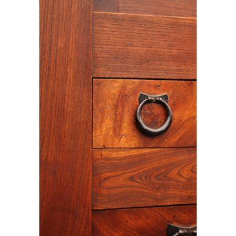 稀少 前面総欅一間水屋箪笥　I386 