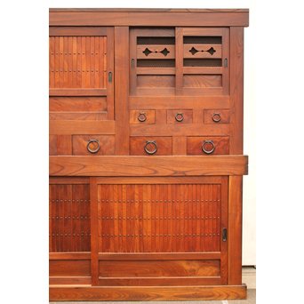 稀少 前面総欅一間水屋箪笥　I386 