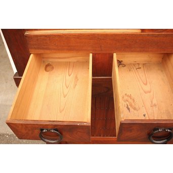 稀少 前面総欅一間水屋箪笥　I386 