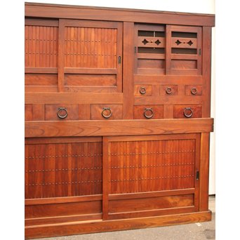 稀少 前面総欅一間水屋箪笥　I386 