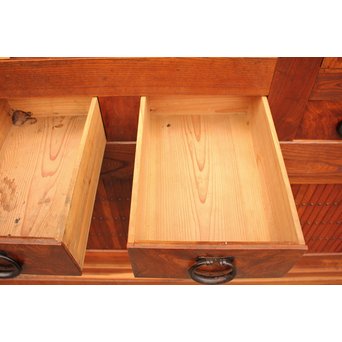 稀少 前面総欅一間水屋箪笥　I386 