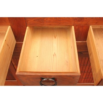 稀少 前面総欅一間水屋箪笥　I386 