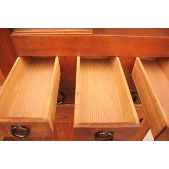 稀少 前面総欅一間水屋箪笥　I386 