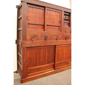 稀少 前面総欅一間水屋箪笥　I386 