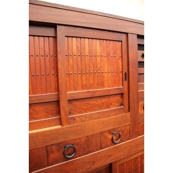 稀少 前面総欅一間水屋箪笥　I386 