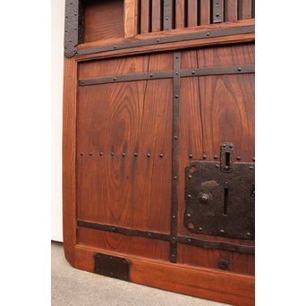 総欅鉄金具装飾の格子蔵戸　W532 