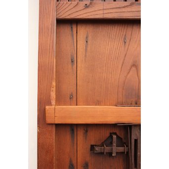 総欅鉄金具装飾の格子蔵戸　W532 