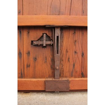 総欅鉄金具装飾の格子蔵戸　W532 