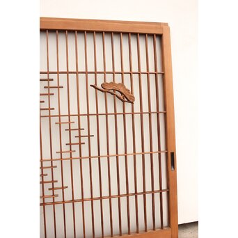 松竹梅の幾何学組子ガラス書院 2枚1組　R2042 