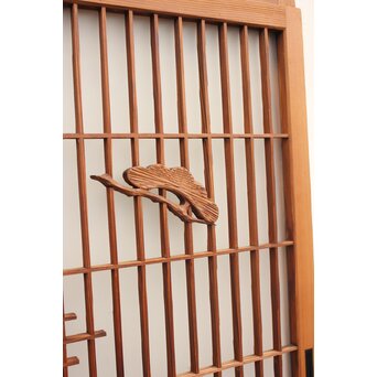 松竹梅の幾何学組子ガラス書院 2枚1組　R2042 