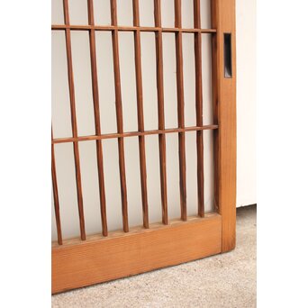 松竹梅の幾何学組子ガラス書院 2枚1組　R2042 