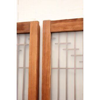 松竹梅の幾何学組子ガラス書院 2枚1組　R2042 