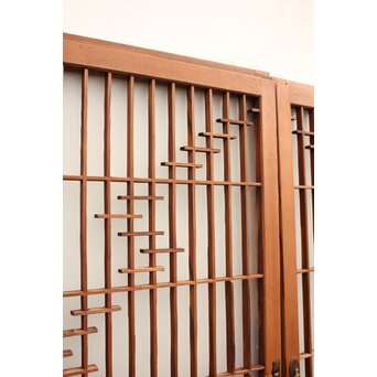 松竹梅の幾何学組子ガラス書院 2枚1組　R2042 