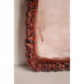 唐木自然木風刳物 随形煎茶盆/香盆　K452 