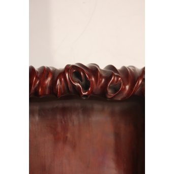 唐木自然木風刳物 随形煎茶盆/香盆　K452 