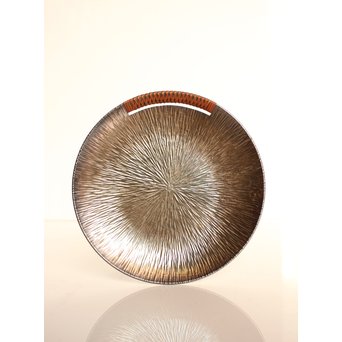 人間国宝 関谷四郎 73`徳力 純銀皿　S2919