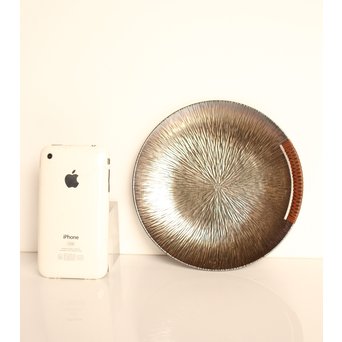 人間国宝 関谷四郎 73`徳力 純銀皿　S2919 