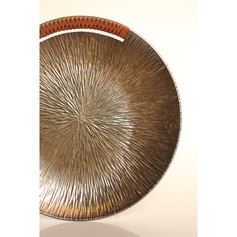 人間国宝 関谷四郎 73`徳力 純銀皿　S2919 