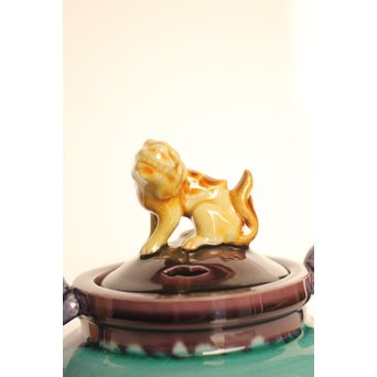 彩釉香炉 三代徳田 正彦/ 八十吉　K456 