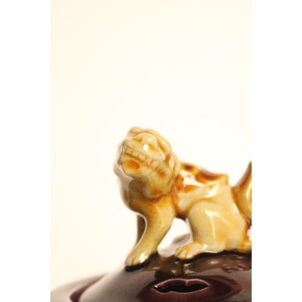 彩釉香炉 三代徳田 正彦/ 八十吉　K456 