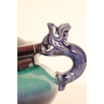 彩釉香炉 三代徳田 正彦/ 八十吉　K456 