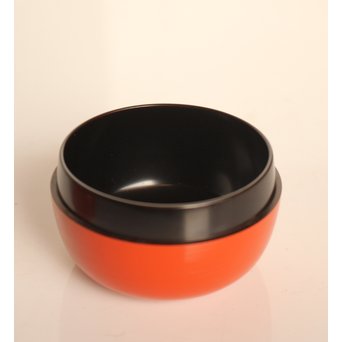 裏千家 淡々斎花押 松斉銘 朱刷毛目平棗　K461 