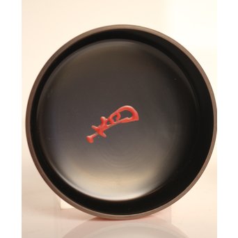 裏千家 淡々斎花押 松斉銘 朱刷毛目平棗　K461 