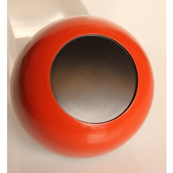 裏千家 淡々斎花押 松斉銘 朱刷毛目平棗　K461 