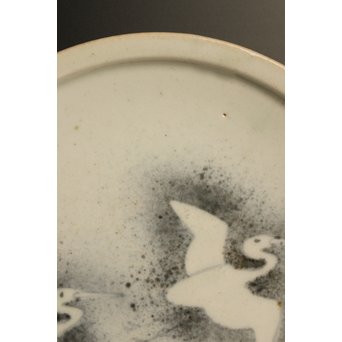 初期伊万里 吹墨鷺文中皿　S2922 