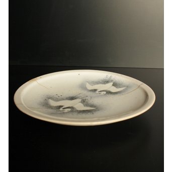 初期伊万里 吹墨鷺文中皿　S2922 