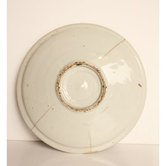 初期伊万里 吹墨鷺文中皿　S2922 