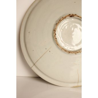 初期伊万里 吹墨鷺文中皿　S2922 