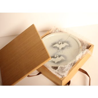 初期伊万里 吹墨鷺文中皿　S2922 