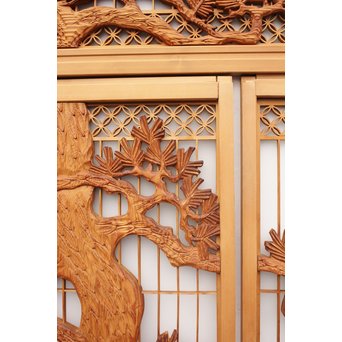 鶴松　七宝書院欄間5枚1組　R2052Y 