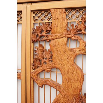 鶴松　七宝書院欄間5枚1組　R2052Y 