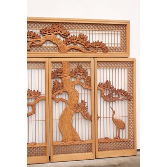 鶴松　七宝書院欄間5枚1組　R2052Y 