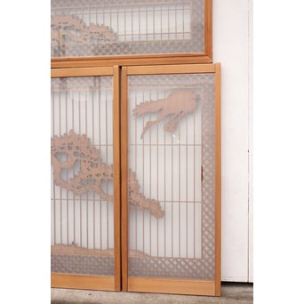 鶴松　七宝書院欄間5枚1組　R2052Y 